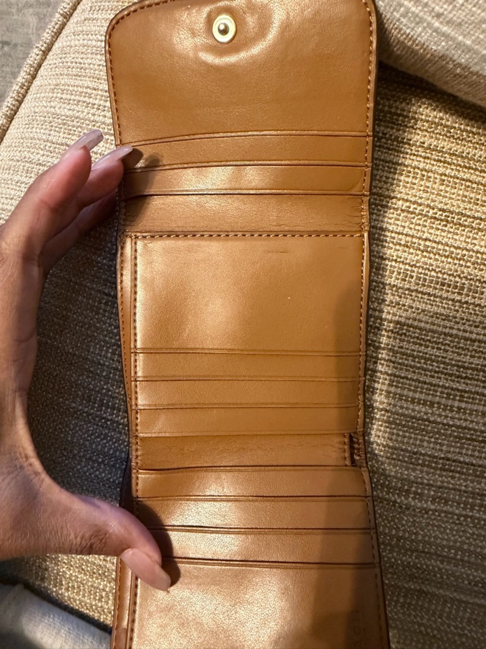 Coach Brown Leather and Canvas Compact Wallet - Picture 2 of 8